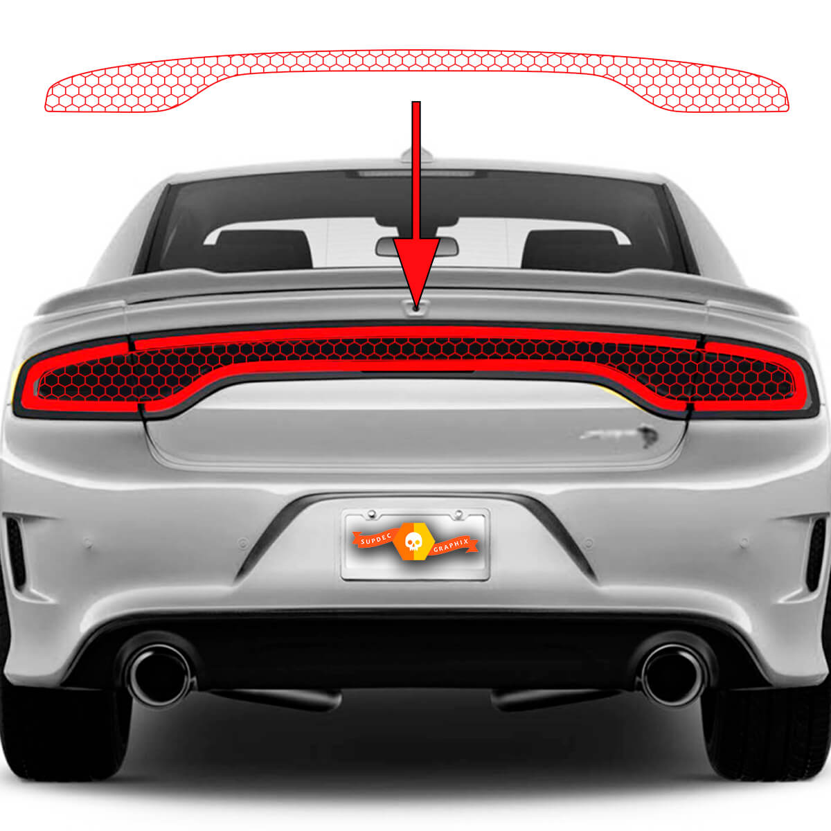 Dodge Charger Srt Hellcat WideBody Light Light Honeycomb Vynil Decal Graphics Graphics