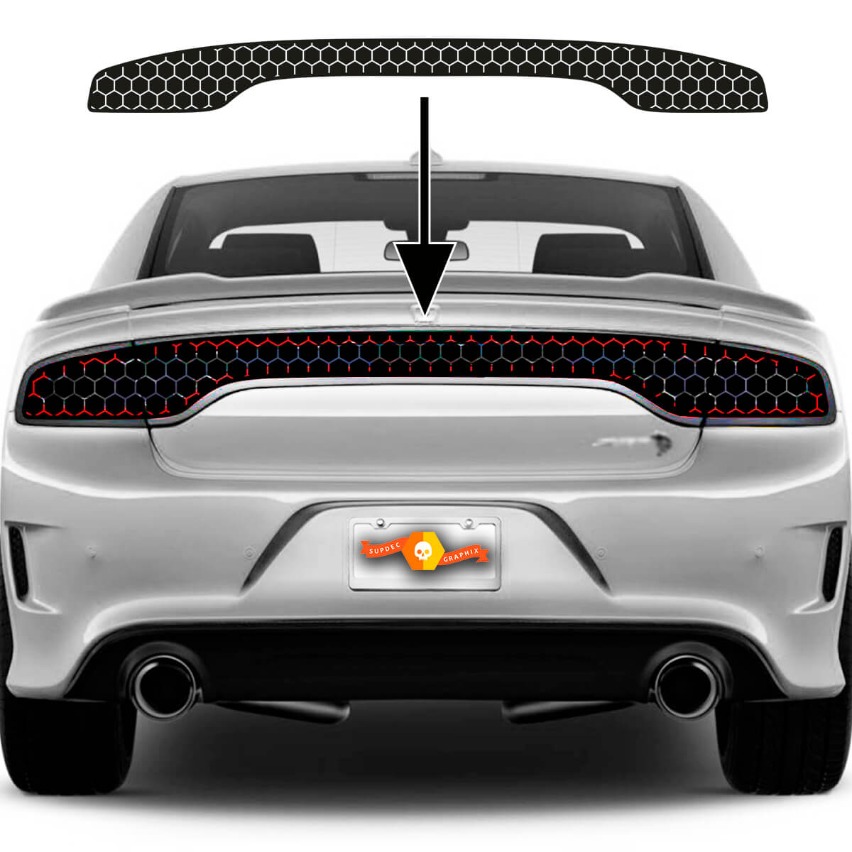 Dodge Charger Srt Hellcat WideBody Light Light Honeycomb Toning Vynil Decal Sticker Graphics