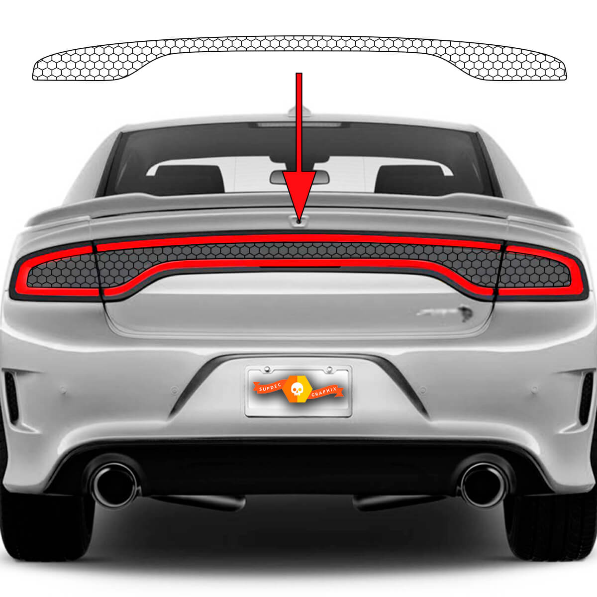 Dodge Charger Srt Hellcat WideBody Light Light Honeycomb New Vynil Decal Sticker Graphics