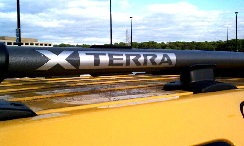 Juego de adhesivos de vinilo para portaequipajes en el techo con logo Xterra para Nissan Xterra