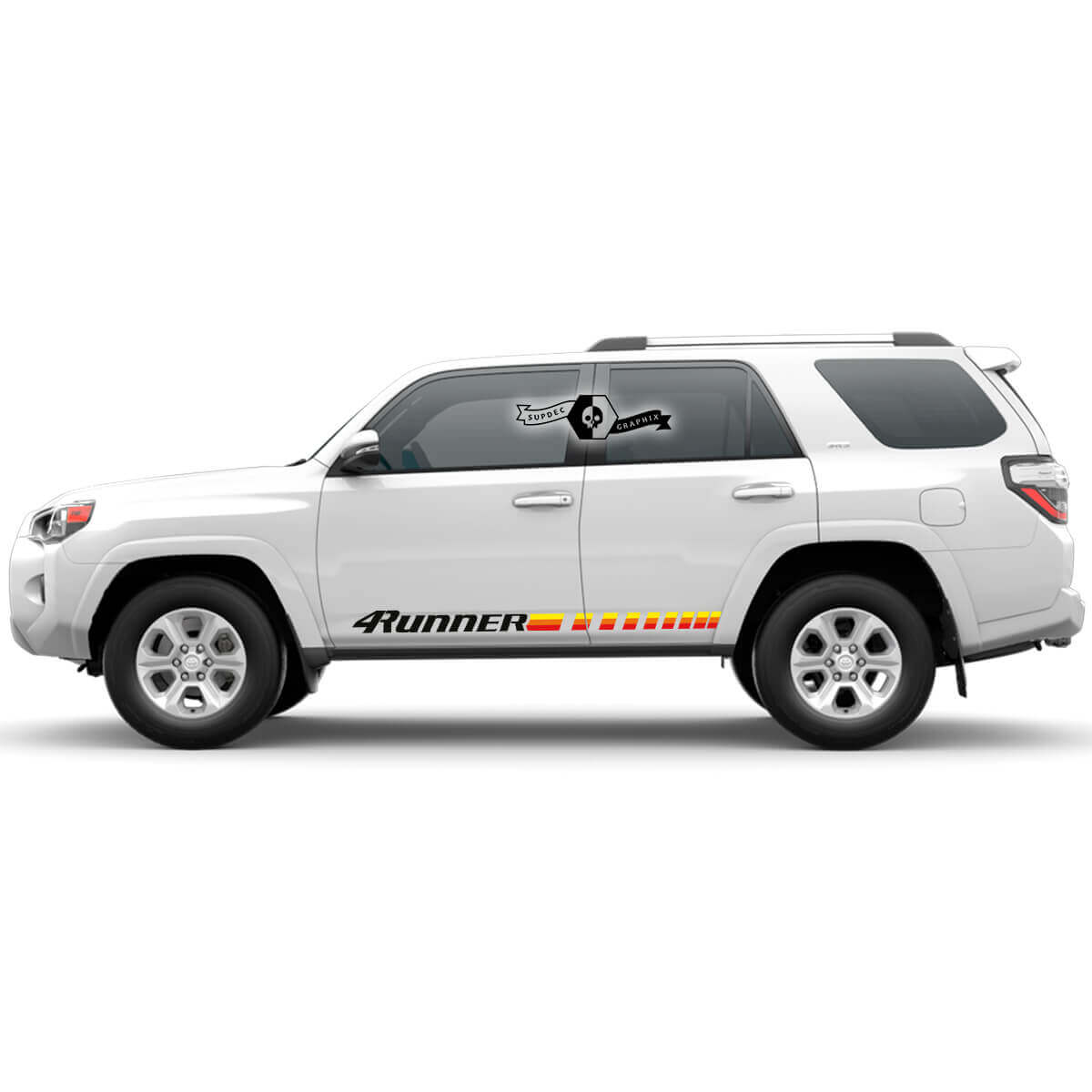 Calcomanía Vinilo de Puerta con Logo de Rayas Retro a Cuadros para Toyota 4Runner