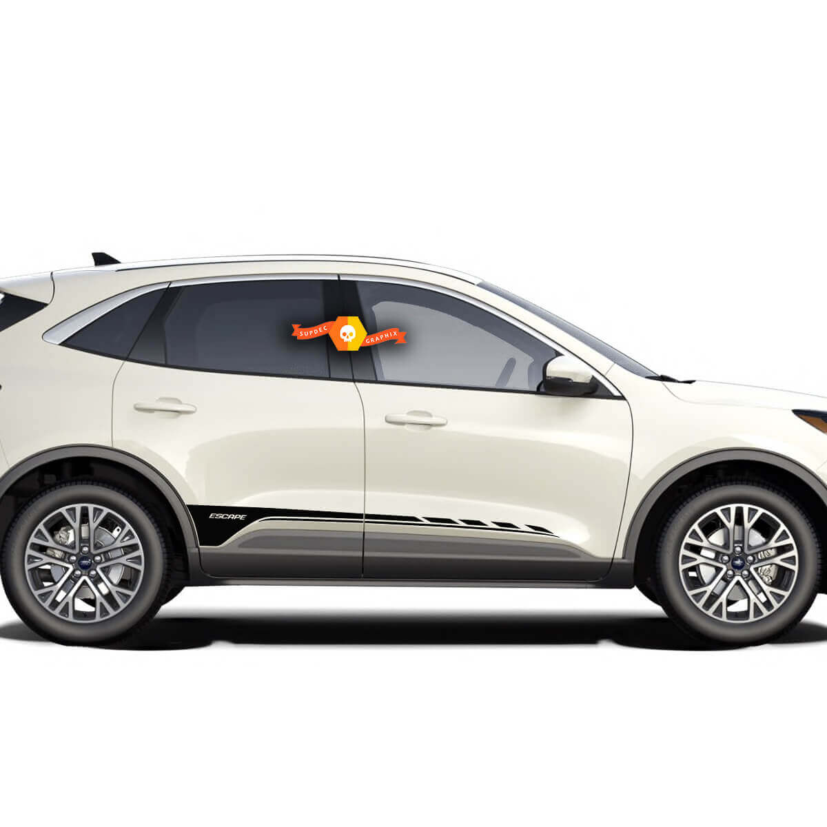 Par de Calcomanías de Vinilo para Panel de Roca de las Puertas Ford Escape 2020 - 2022
