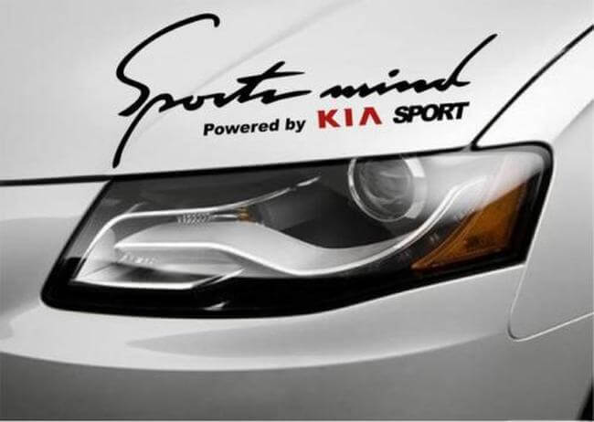 Juego de adhesivos de vinilo para capó Sports Mind Powered by Kia para coches Kia
