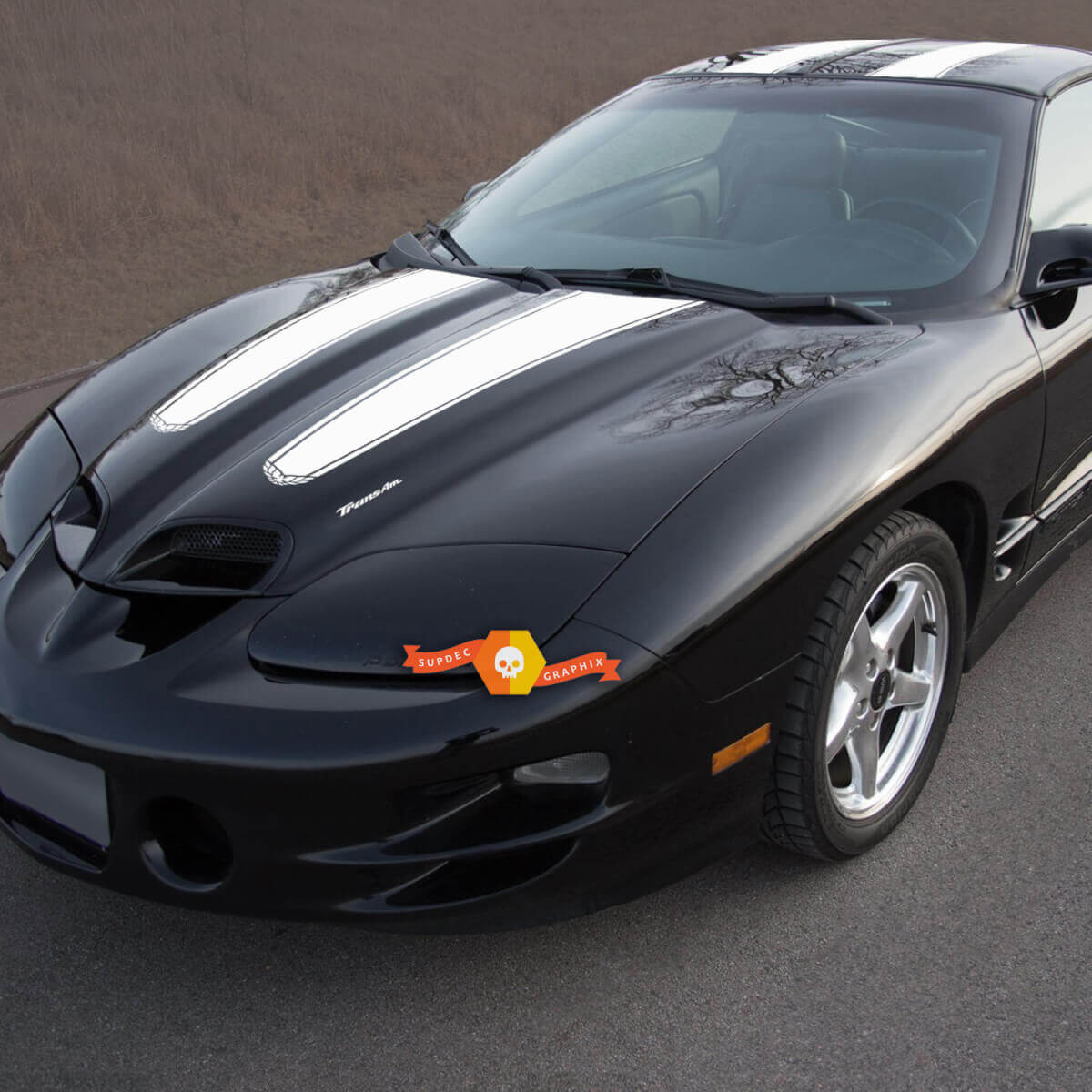 Kit de Vinilo de Rayas Dobles para Capó, Techo y Portón para Pontiac Firebird Trans Am