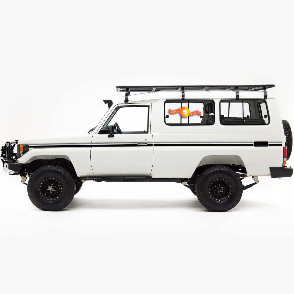 Kit de vinilos con franjas retro laterales para Toyota Land Cruiser Troopy