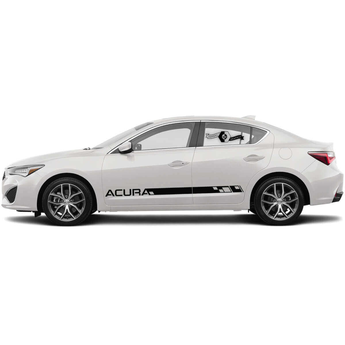 Juego de Pegatinas de Vinilo con Rayas Laterales de Marca para Coches Acura