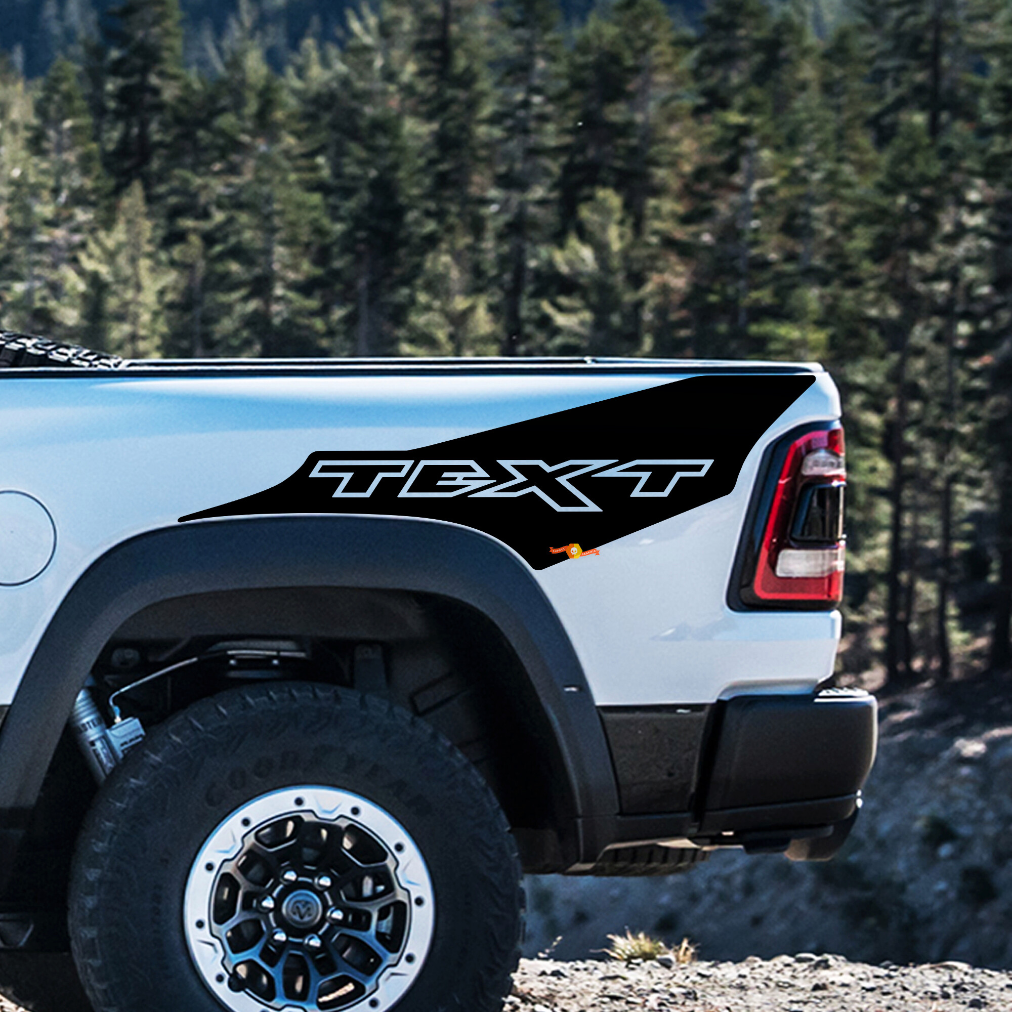 Kit de Pegatinas de Vinilo Personalizadas Estilo TRX para Lateral de Cama Dodge Ram 1500 Rebel TRX