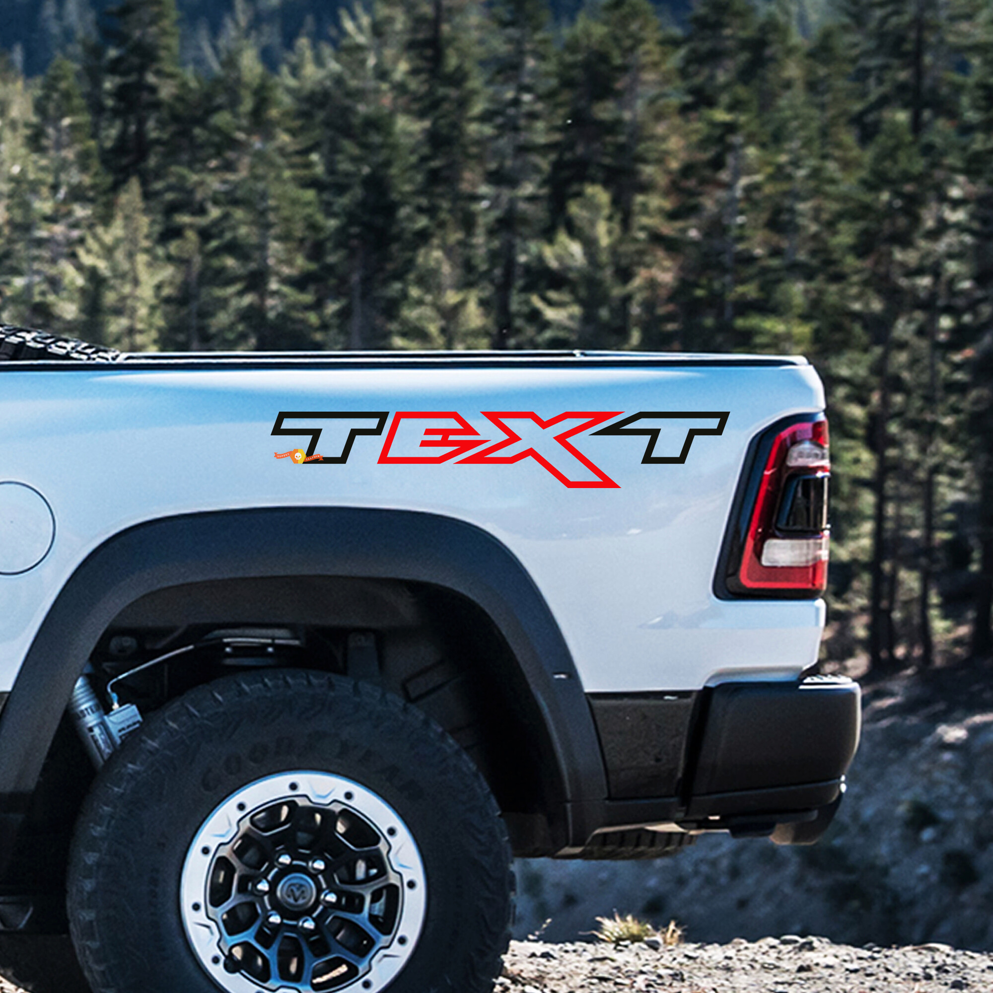 Kit de vinilo adhesivo de cabecera con estilo de contorno de texto personalizado para Dodge Ram 1500 TRX