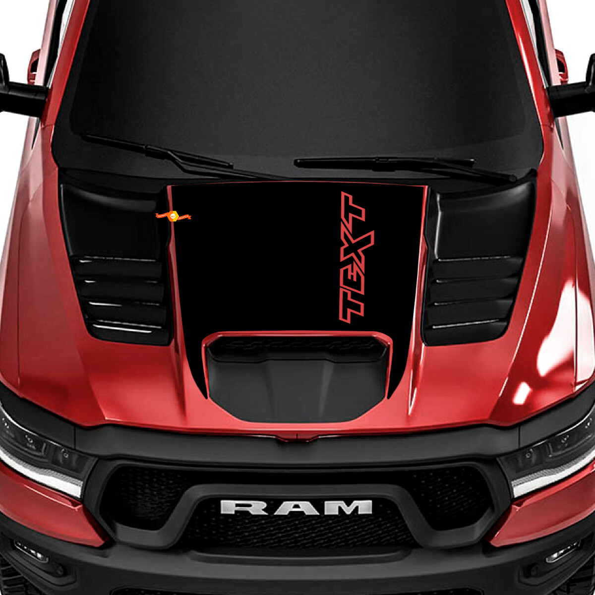 Vinilo adhesivo personalizado de vinilo negro para capó para Dodge Ram Rebel 1500 TRX