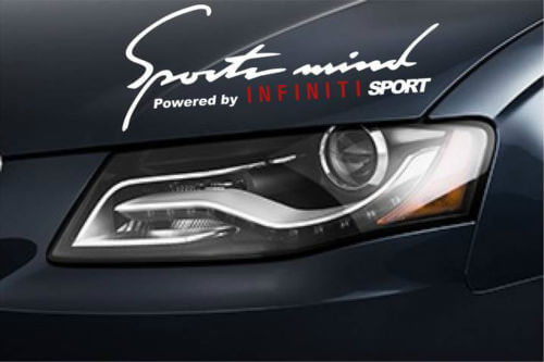 Juego de pegatinas de vinilo Sports Mind Powered by Infiniti Sport para coches Infiniti