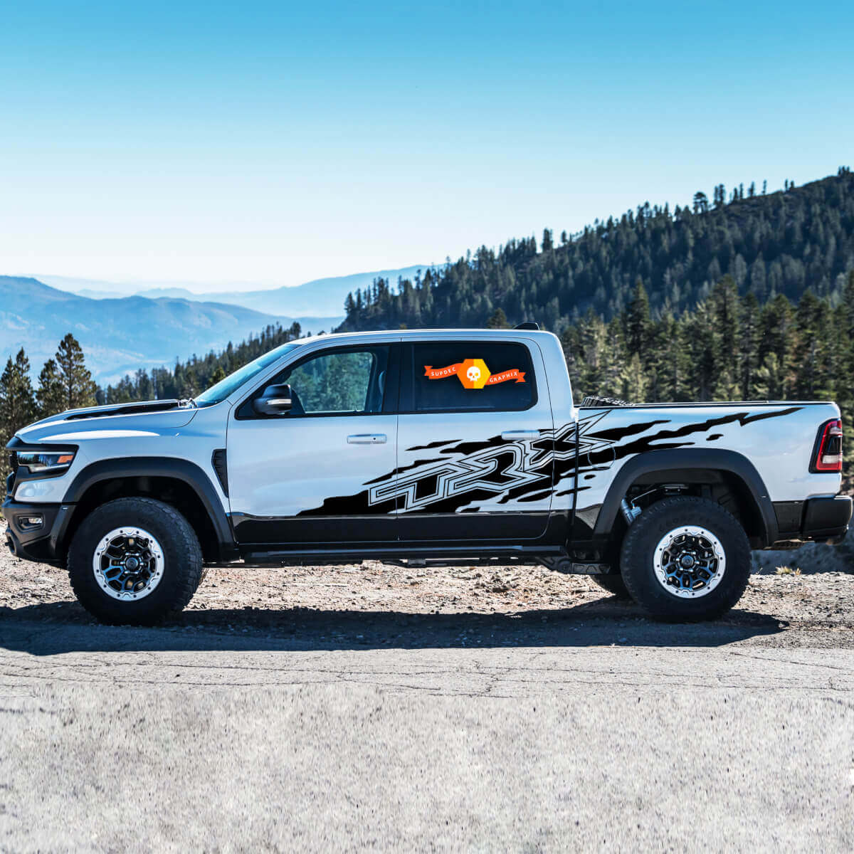 Pegatina Vinilo Lateral Salpicadura de Barro para Dodge Ram Rebel 1500 TRX