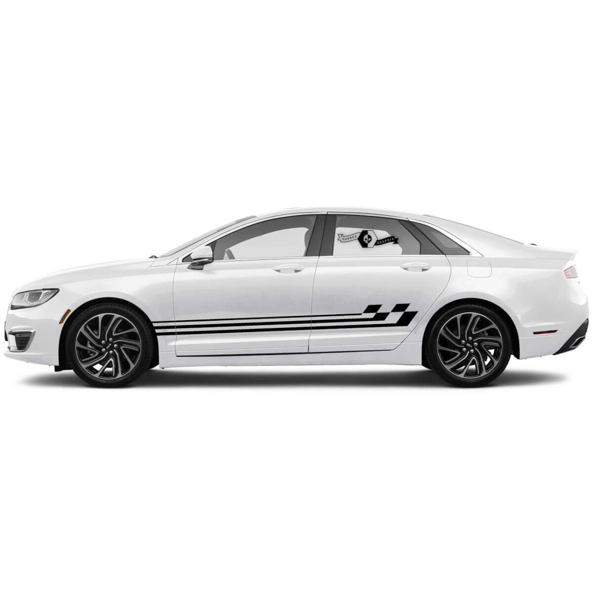 Pegatina de vinilo lateral con franjas estilo carreras para Lincoln MKZ 2020