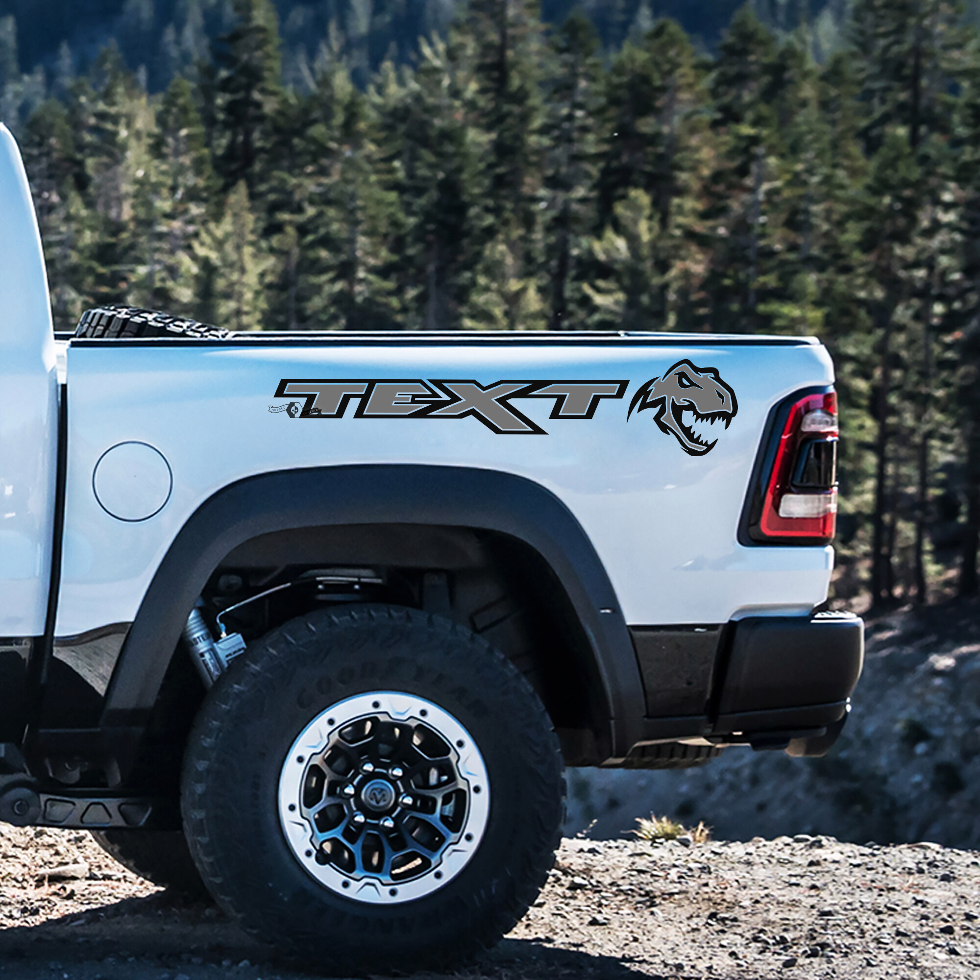 Par de Vinilos Personalizados Estilo TRX para la Cabecera de la Cama para Ram 1500 Rebel TRX