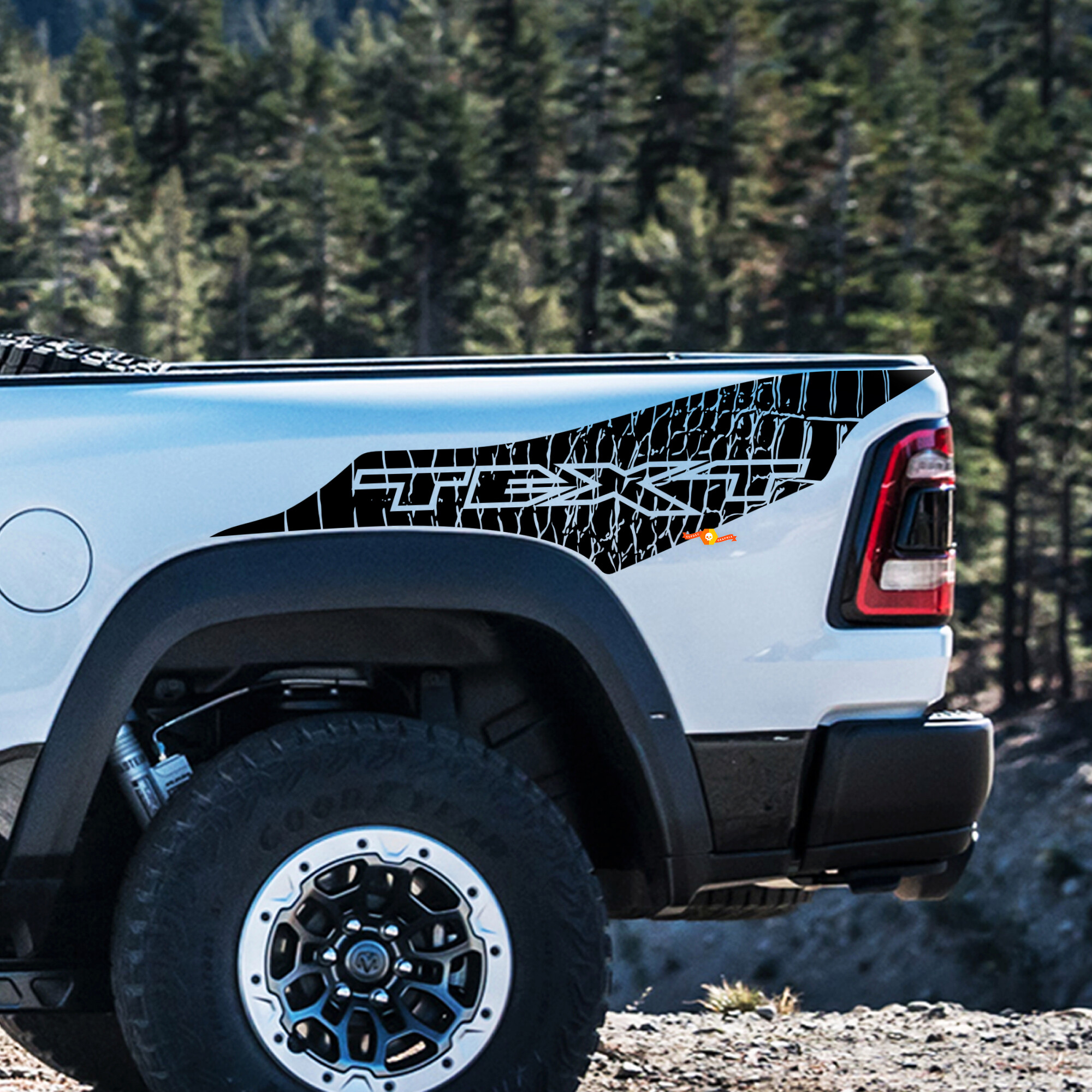 Kit de calcomanías personalizadas de vinilo con textura de piel de dinosaurio para Dodge Ram Rebel 1500 TRX