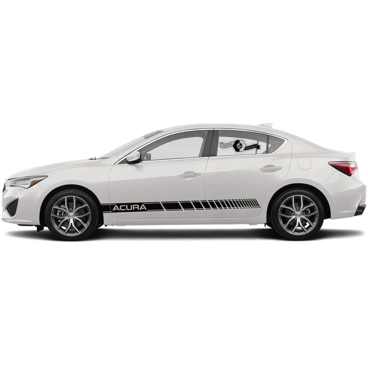 Calcomanía adhesiva lateral de vinilo con franjas de carreras de marca para Acura TLX 2021