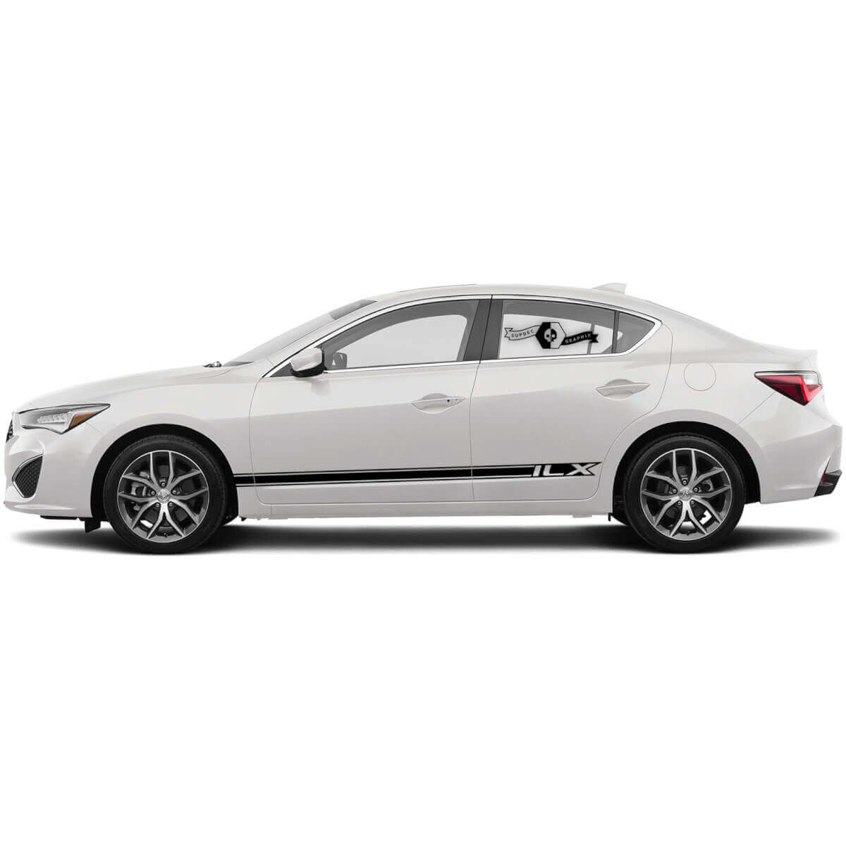Nuevo par 2020 Lincoln Ilx Door Stripes Panel Rocker Líneas laterales Palabra de gráficos de calcomanías de vinilo