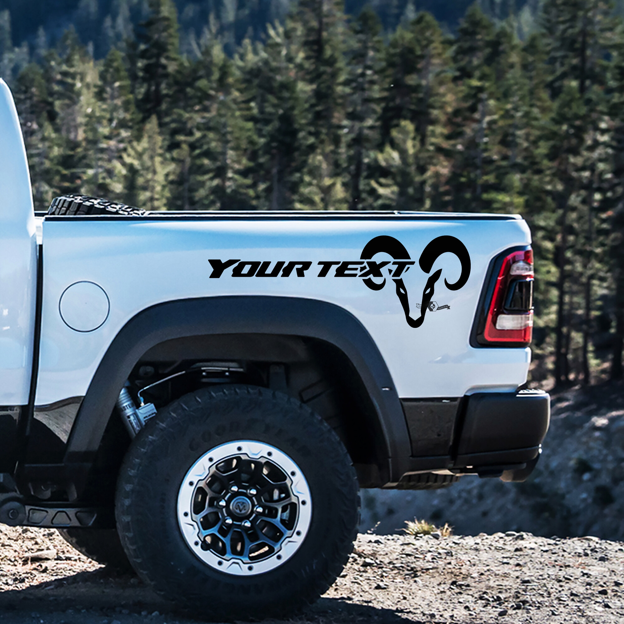 Adhesivo Vinilo Personalizado Estilo Hemi para Paneles Laterales de Dodge Ram 1500