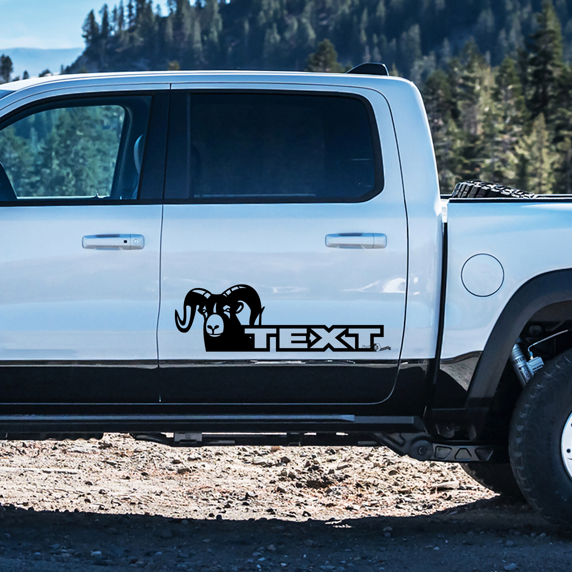 Calcomanía Vinilo Personalizada Estilo Hemi para Puerta Lateral para Dodge Ram 1500