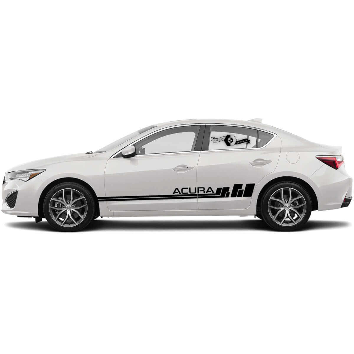 Calcomanía de vinilo lateral con rayas dobles de acento para Acura TLX 2021
