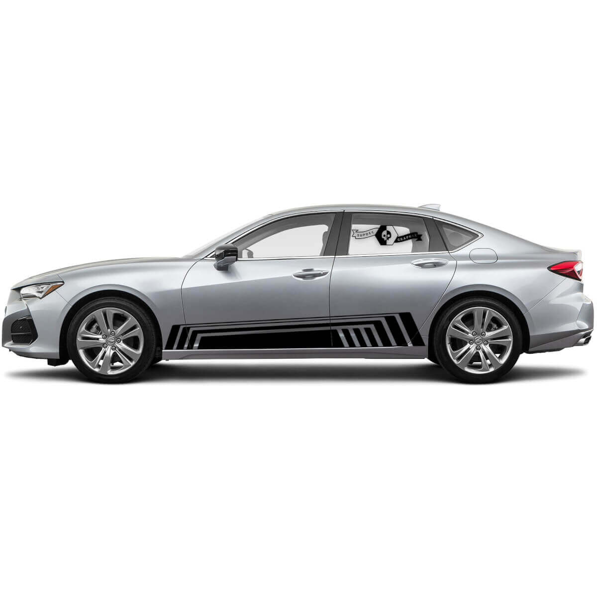 Par de Paneles Laterales de Puertas para Acura TLX 2021 en Cualquier Color Vinilo Adhesivo de Carreras para Automóvil Acura TLX
