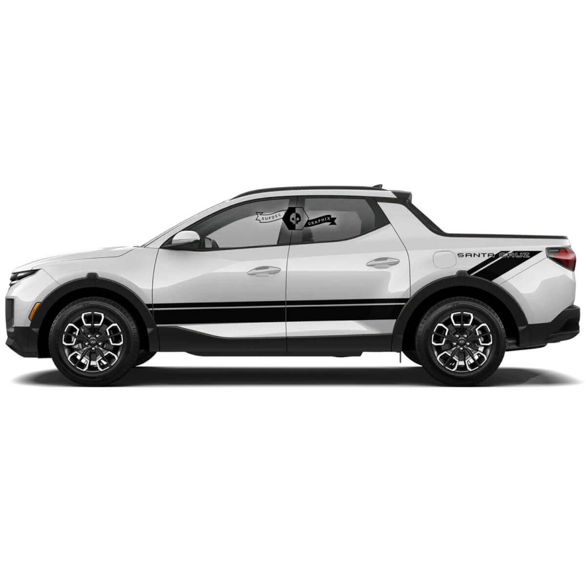 Kit de calcomanías de vinilo con franjas laterales modernas para Hyundai Santa Cruz