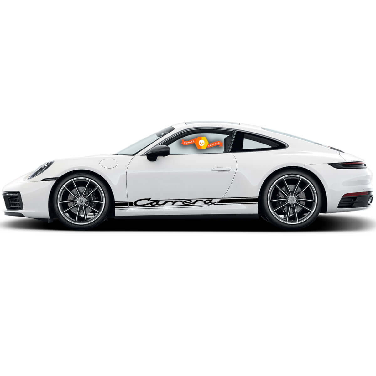 Kit de adhesivos de vinilo con franjas laterales clásicas estilo Carrera para Porsche 911