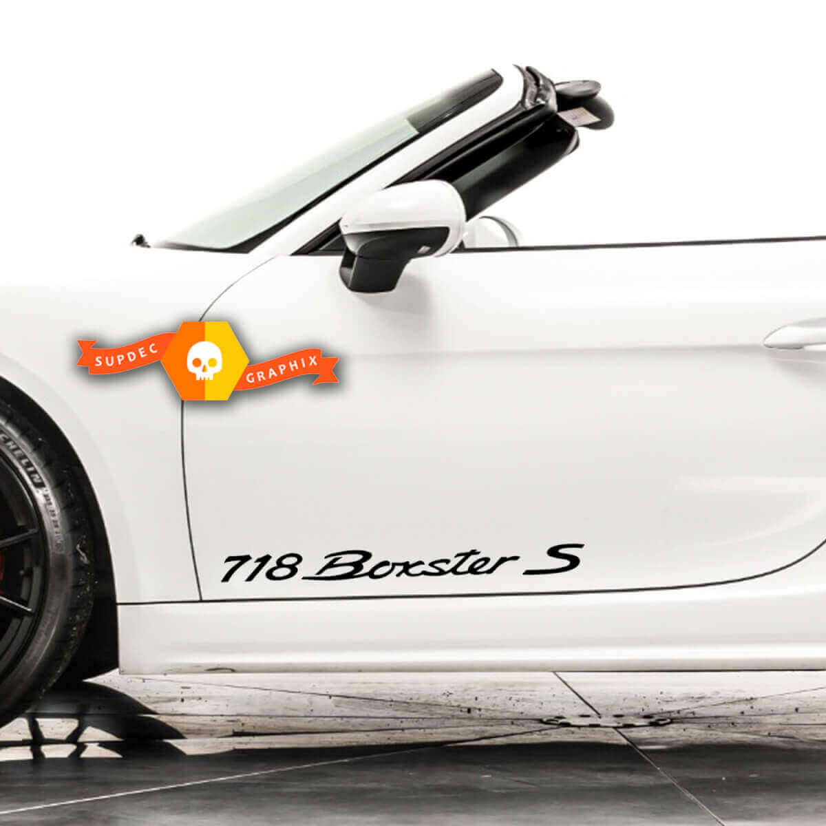 Juego de vinilos laterales para puertas 718 Boxster S para Porsche 718
