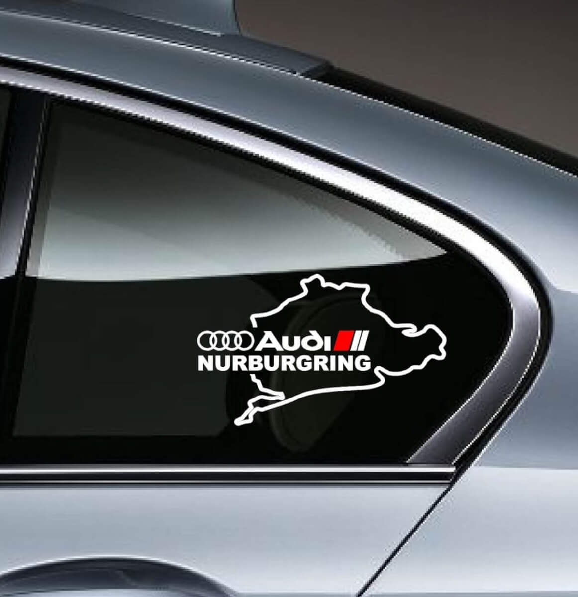 Juego de vinilos adhesivos para ventana lateral Audi Nürburgring para coches Audi