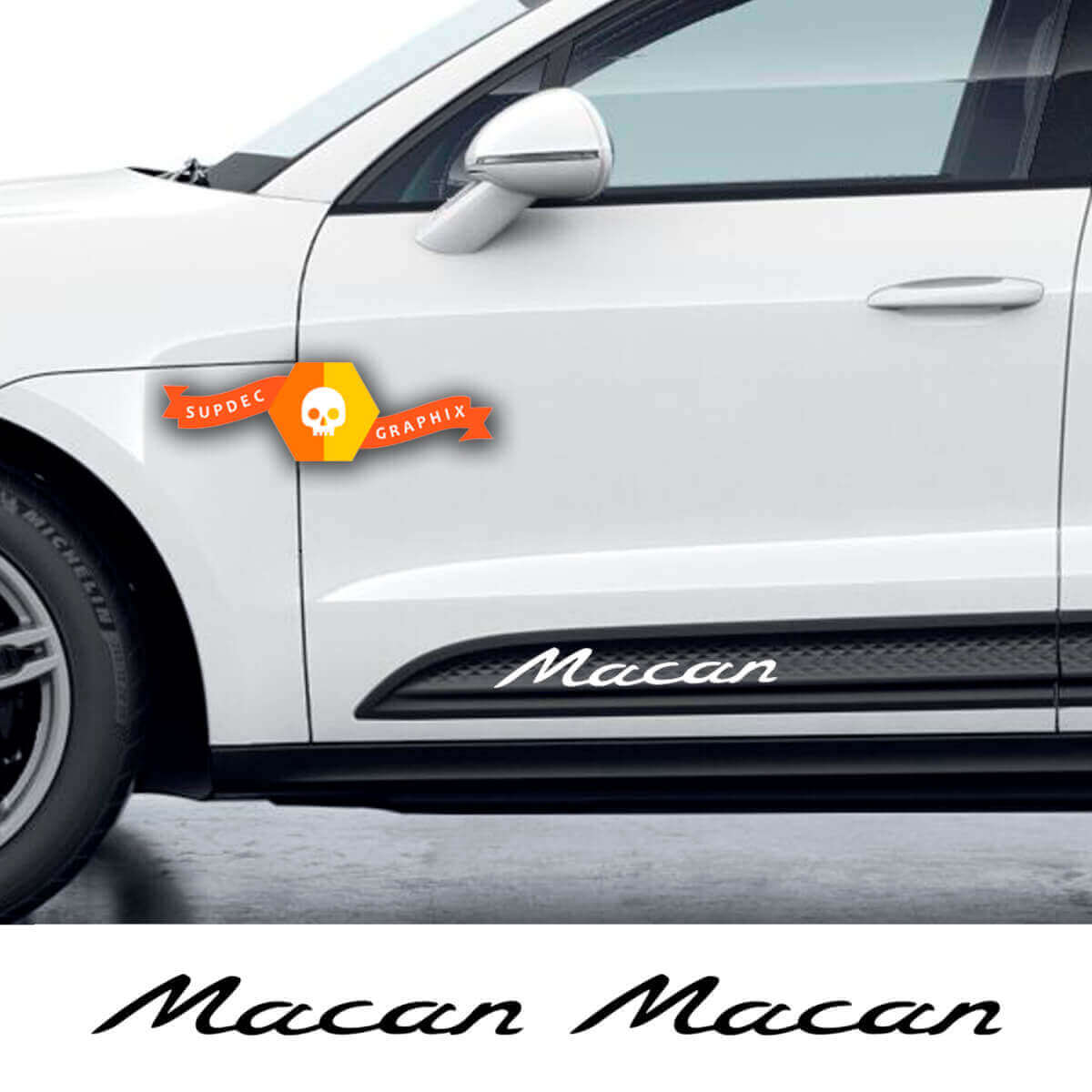 Juego de vinilos adhesivos para puertas laterales Macan para Porsche Macan