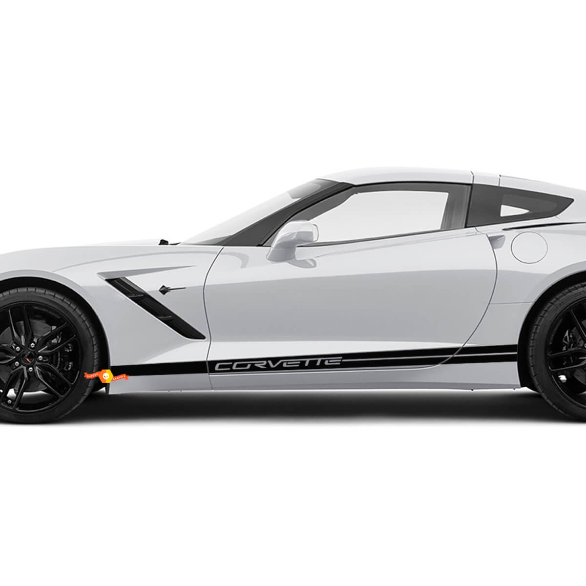 Corvette rocker panel rayas calcomanías de vinilo pegatina para Chevy Corvette C8
