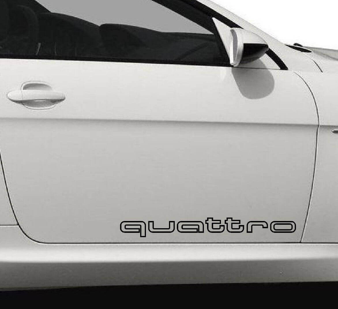 Kit de Calcomanías de Vinilo con Letras en Contorno Quattro para Puerta Lateral para Coches Audi
