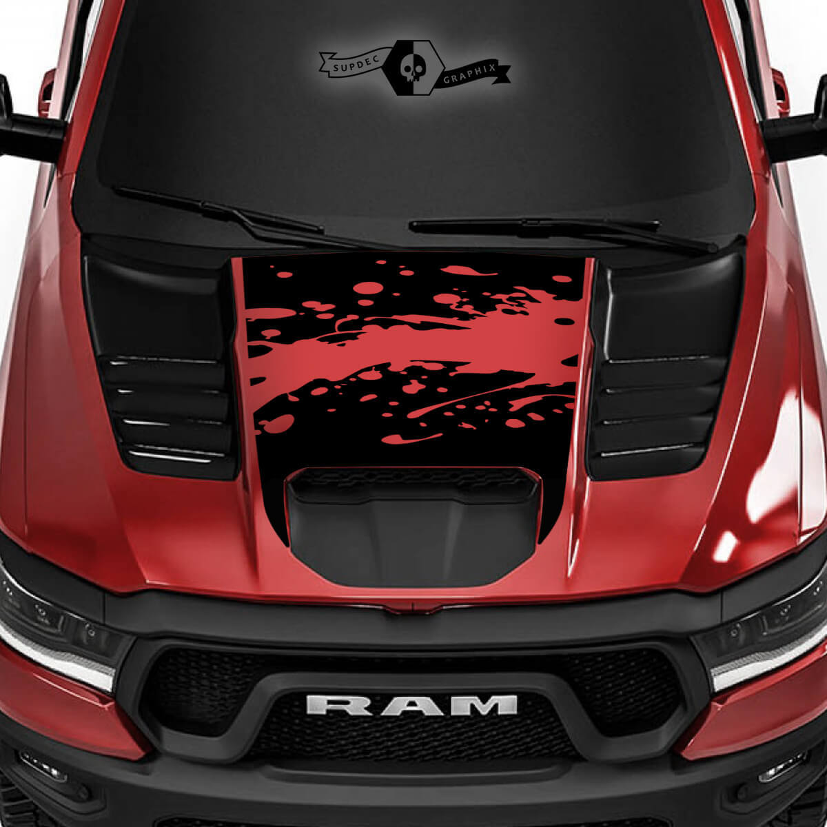 Calcomanía de Vinilo para Capó contra Salpicaduras de Barro para Dodge Ram 1500 Rebel TRX