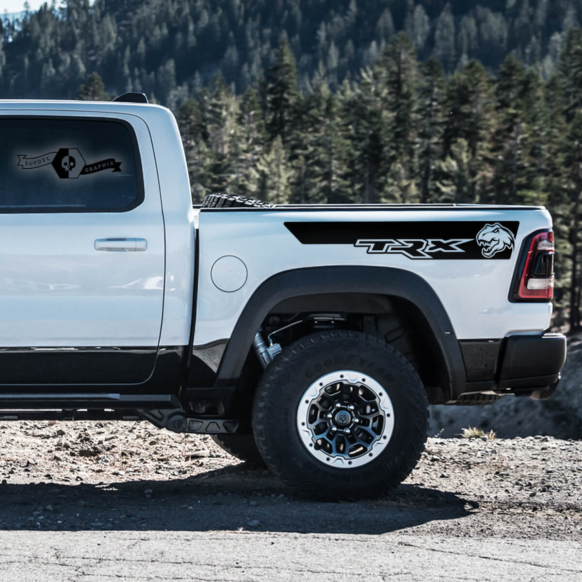 Pegatina de vinilo para cabecera TRX T-Rex para Dodge Ram 1500