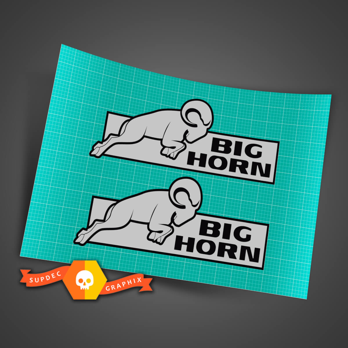 2x Pegatina Vinilo Grande Cuerno Lateral para Camión para Dodge Ram