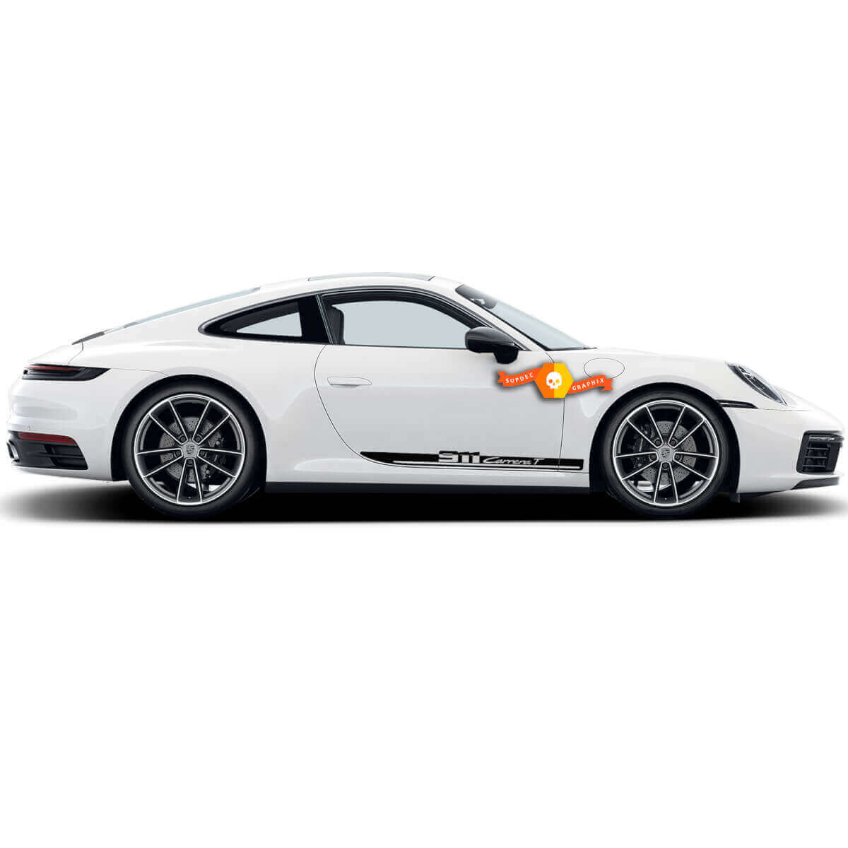 Kit de calcomanías de vinilo con franjas laterales para Porsche 911 Carrera T