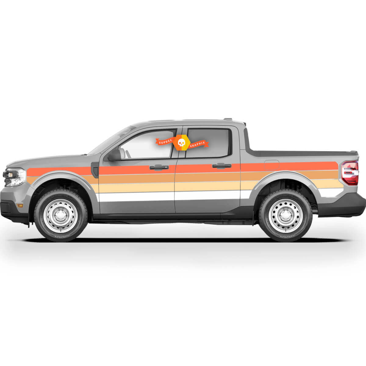 FORD MAVERICK 2022 FX4 Gráficos Puertas Side Stipe Cuatro colores Pegatinas Camión Calcomanías de vinilo Gráficos
