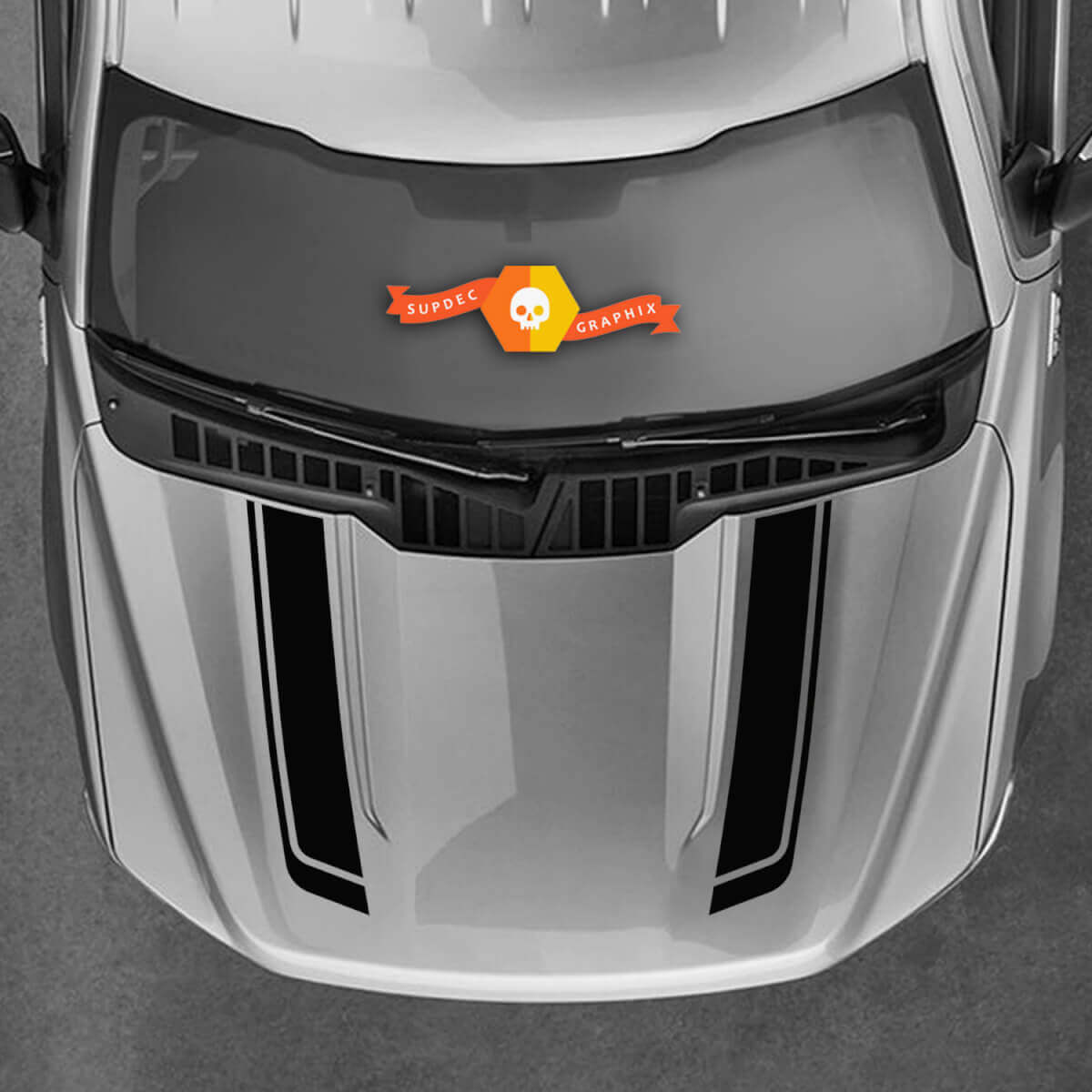 Vinilos decorativos de rayas dobles para capó para Musclecar Maverick FX4 2022