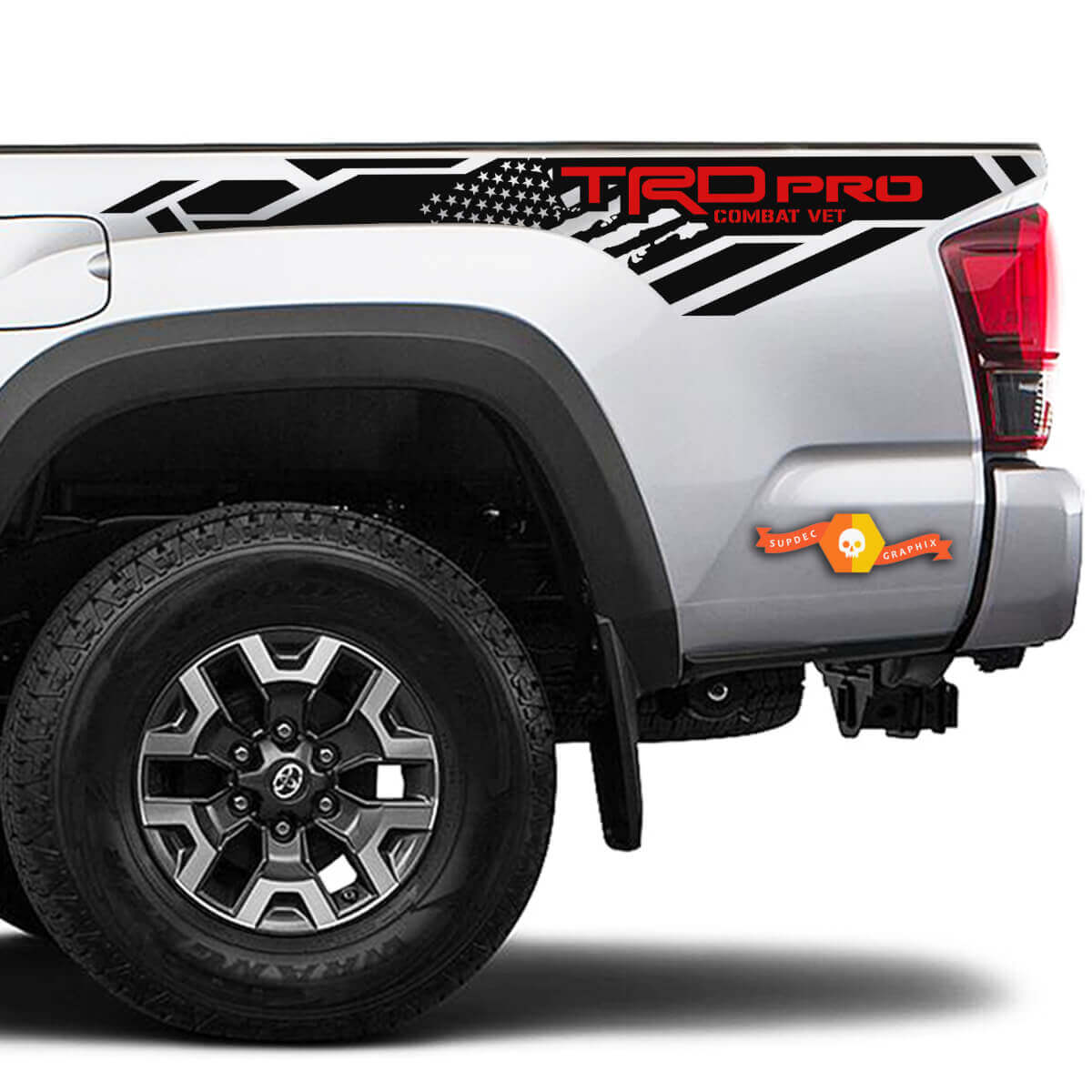 TRD 4x4 Off Road Pro Sport EE. UU. Bandera edición BedSide Side Vinilo Pegatinas Calcomanía para Toyota Tacoma Tundra
