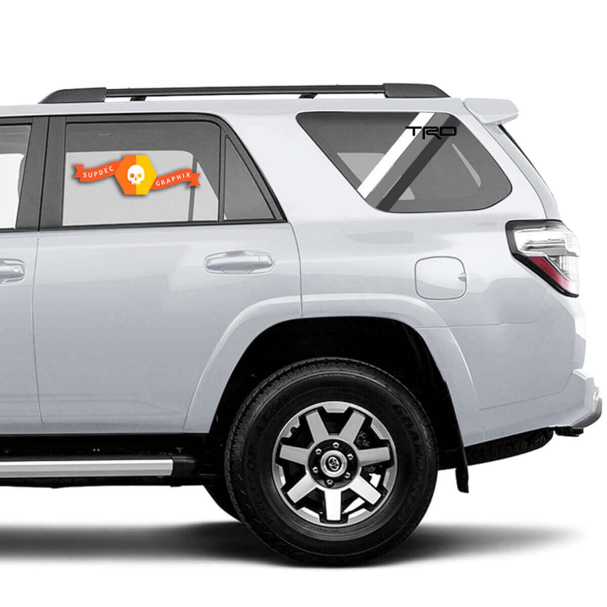 Calcomanía adhesiva de vinilo con rayas vintage TRD para ventana lateral trasera de Toyota 4Runner 2010-2023