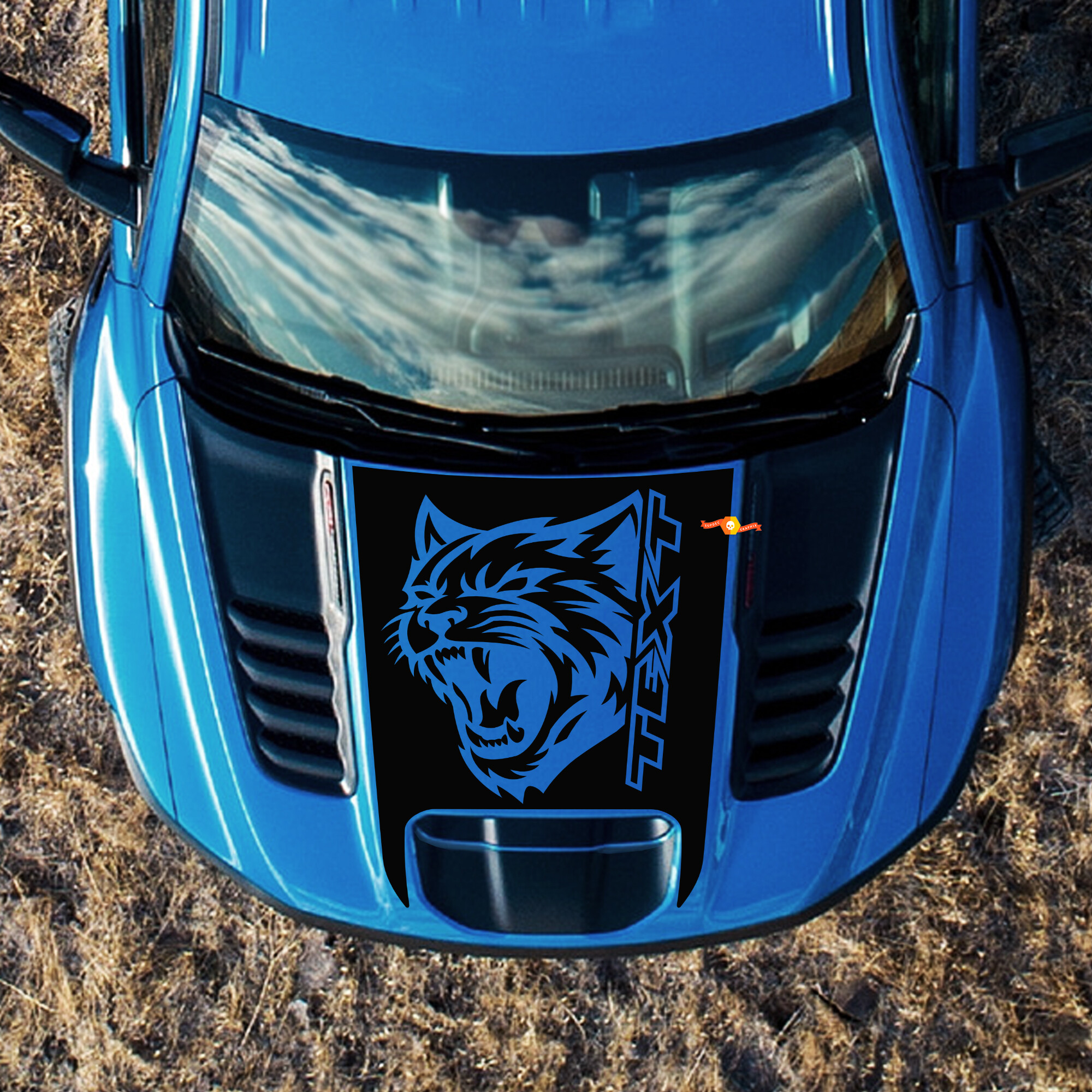 Calcomanía de vinilo con texto Wildcat y personalizado para capó para RAM 1500 TRX 2021-2024