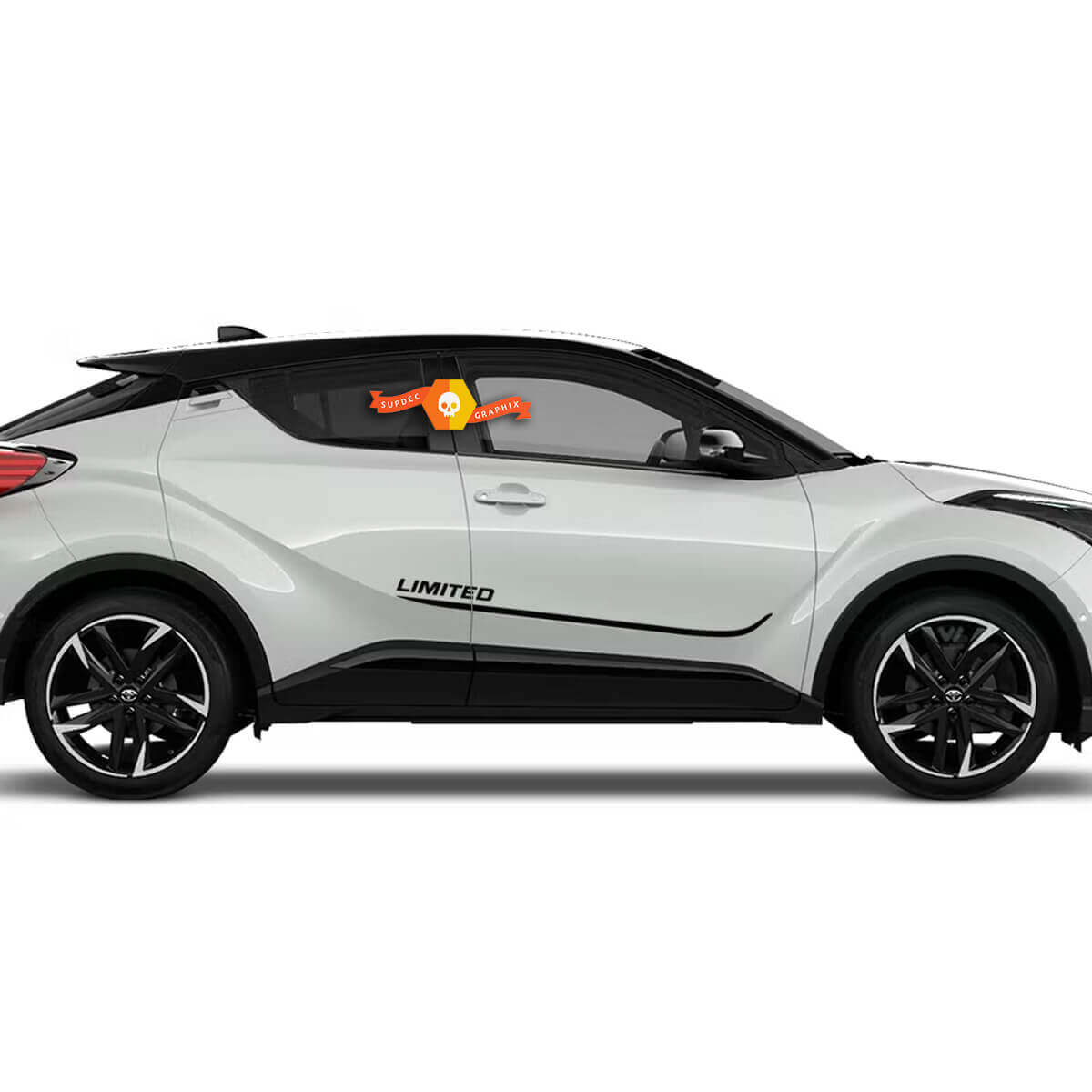 Par Toyota C-HR Hybrid Sport XLE Side Doors LIMITED Kit de gráficos de calcomanías de vinilo
