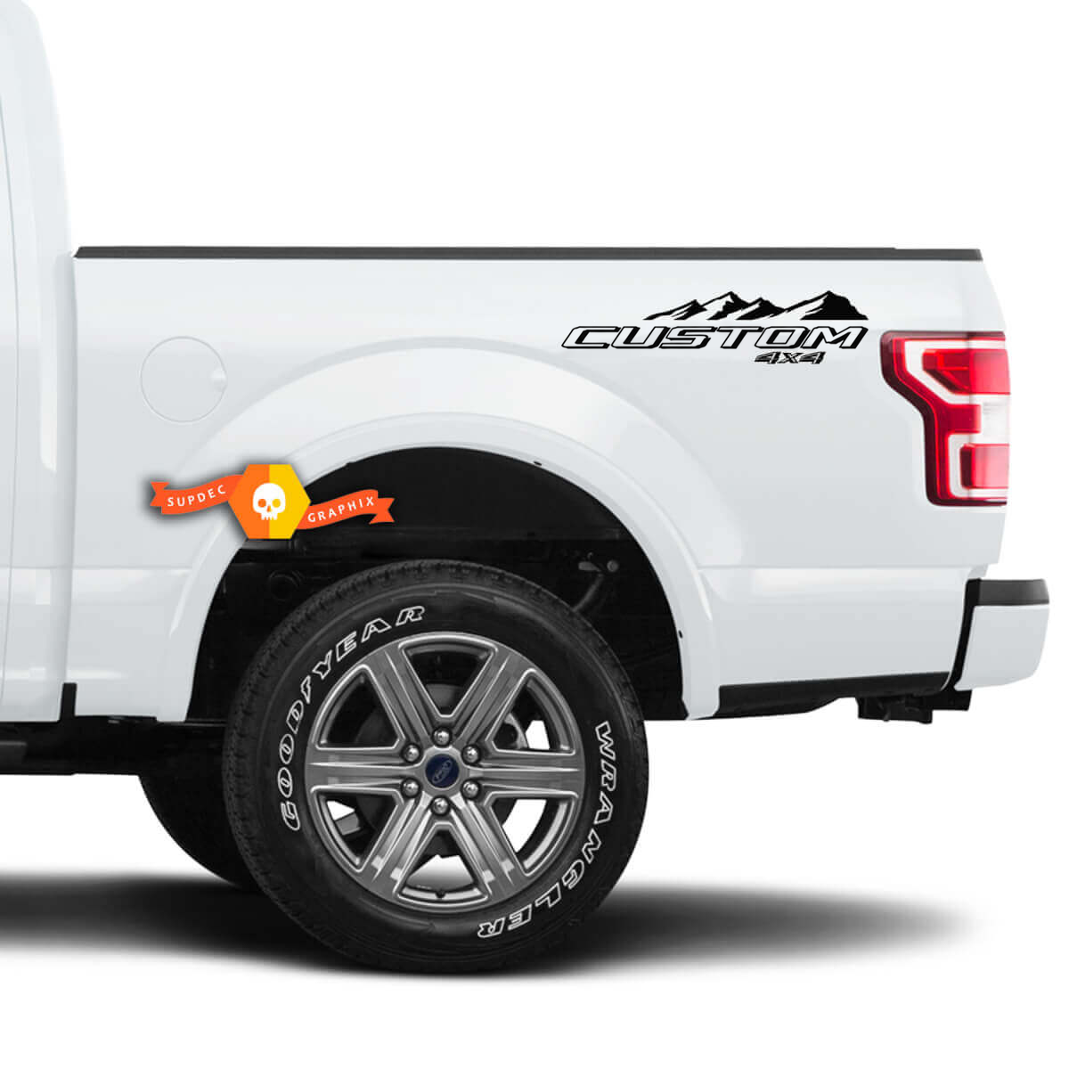 Juego de vinilos personalizados para 4X4 Mountain Bedside para camión Musclecar Super Duty