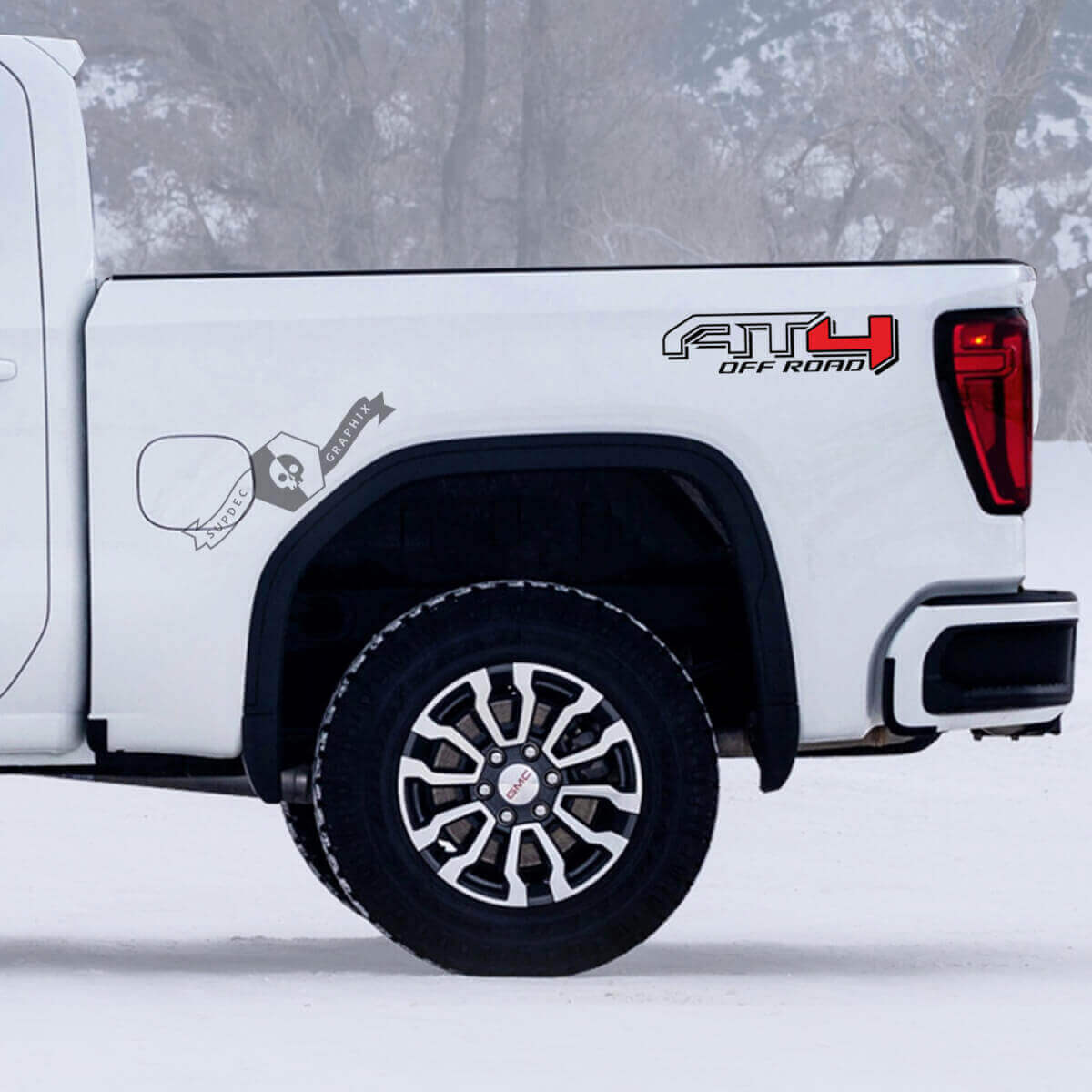Juego de Calcomanías de Vinilo para Laterales de Caja Off-Road AT4 para GMC Sierra 1500