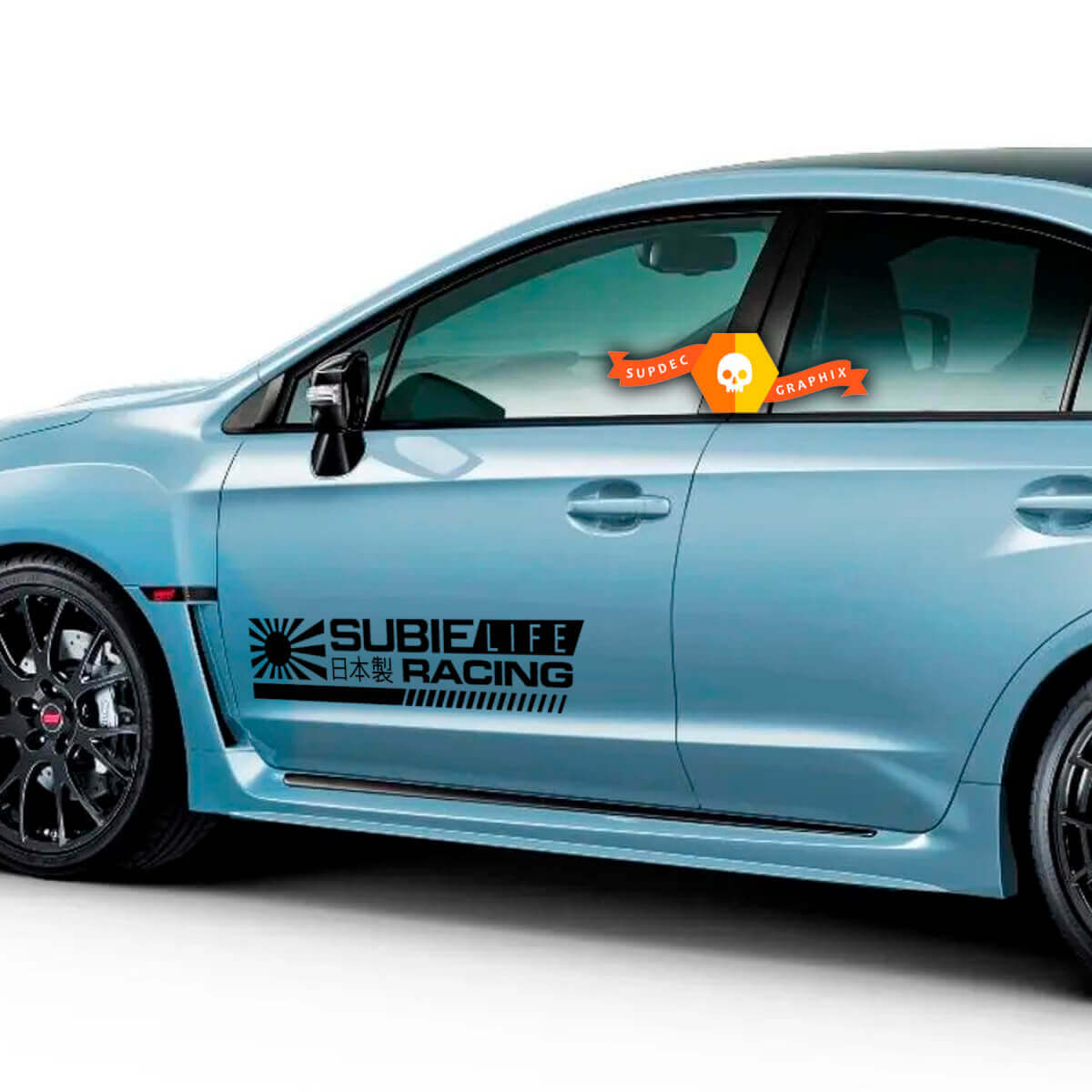 Vinilos adhesivos para las puertas laterales Subie Life Racing para coches Suba