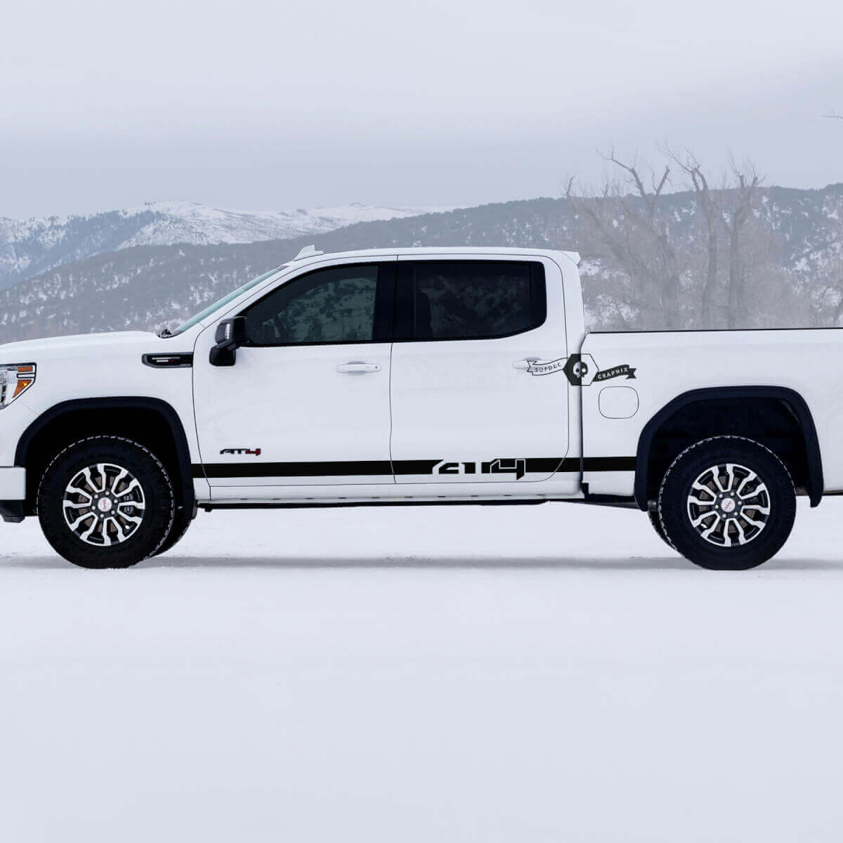 Kit de Vinilos con Franjas para Paneles Laterales AT4 para GMC Sierra 1500