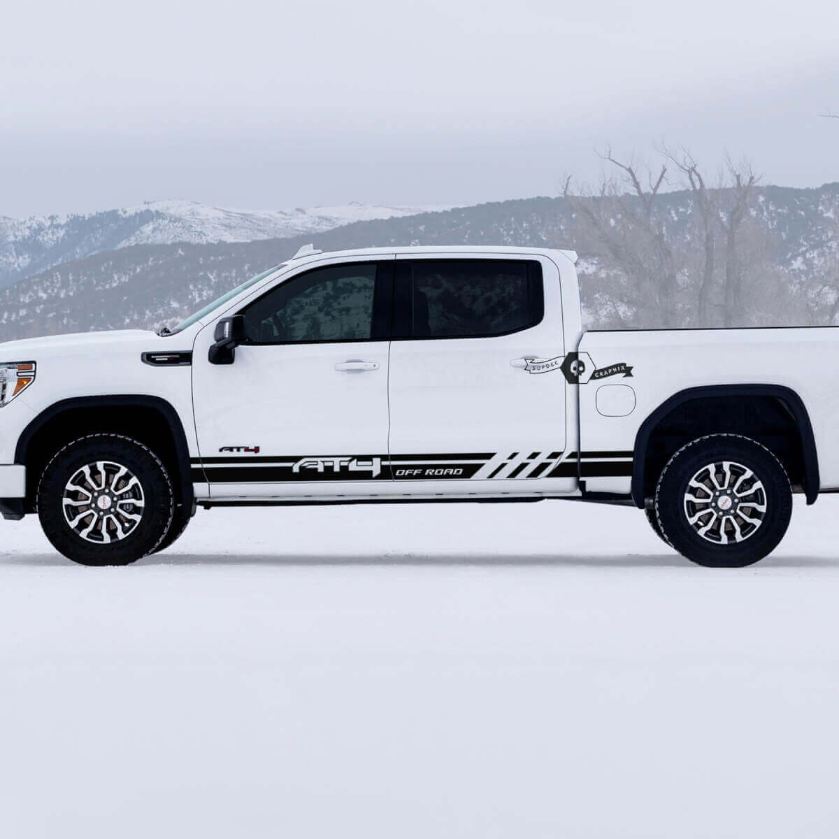 Kit de Pegatinas de Vinilo de Franjas Laterales Off Road AT4 para GMC Sierra 1500