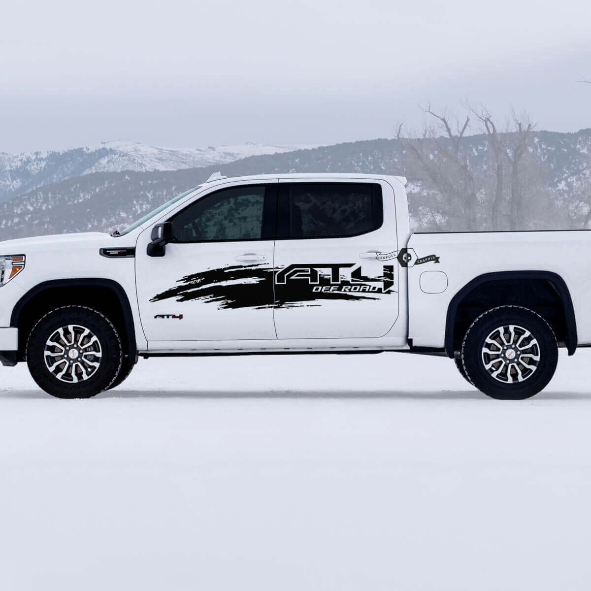 Kit de calcomanías laterales estilo salpicadura de barro AT4 para GMC Sierra 1500