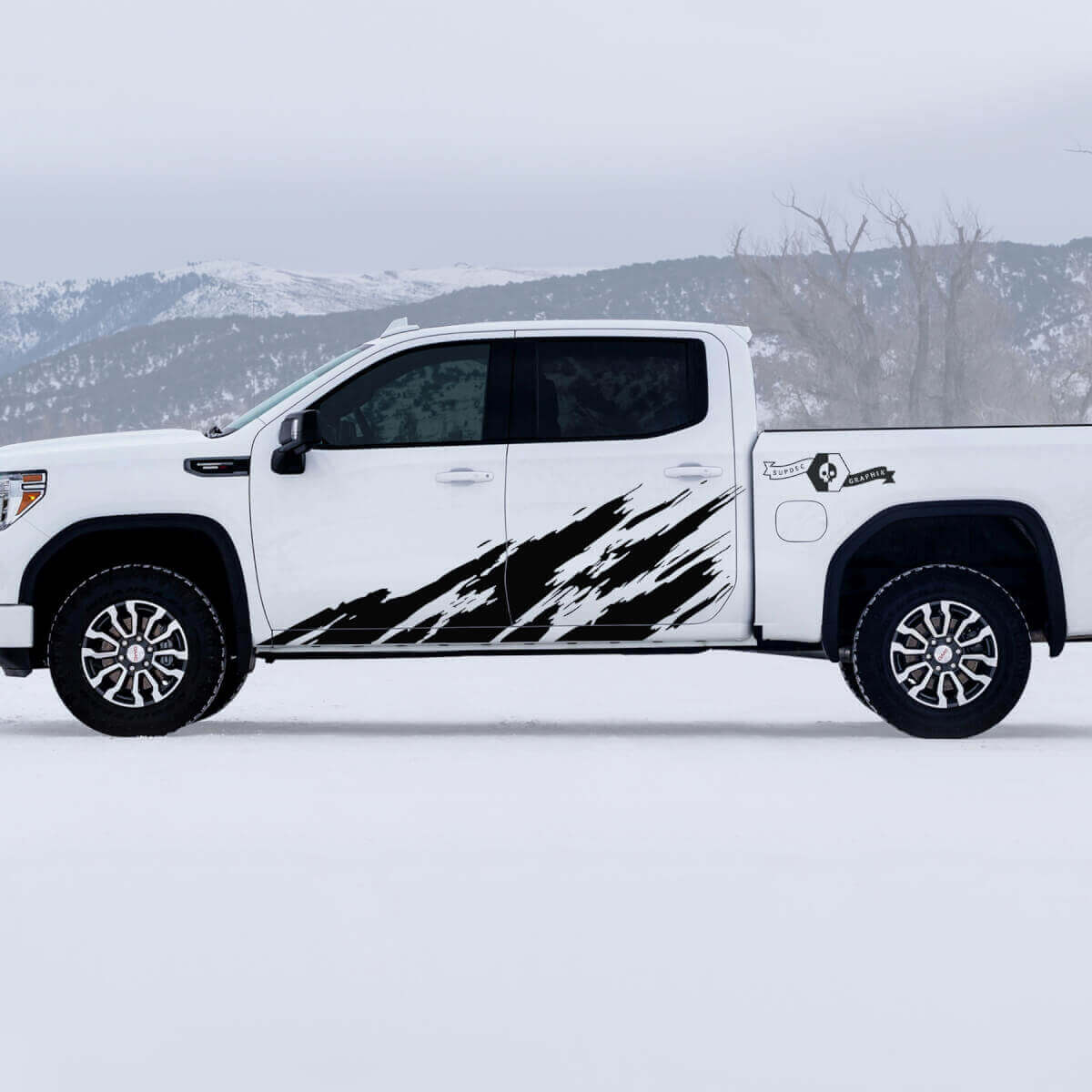Juego de vinilos decorativos para puertas contra salpicaduras de barro AT4 para GMC Sierra 1500