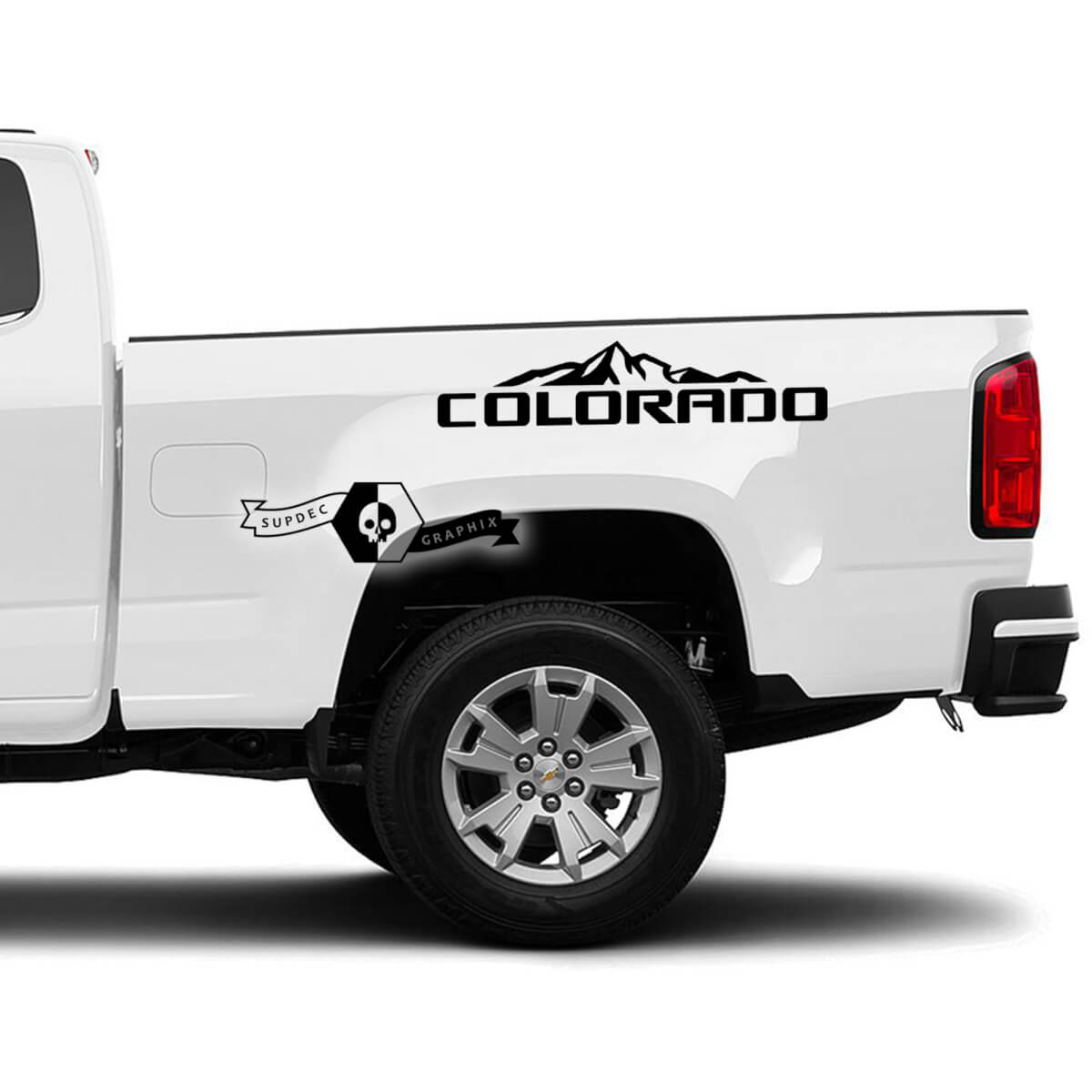 Combinar montañas de cama lateral Colorado Vinyl Sticker Decal Graphic 2022+ Chevy Colorado extendido