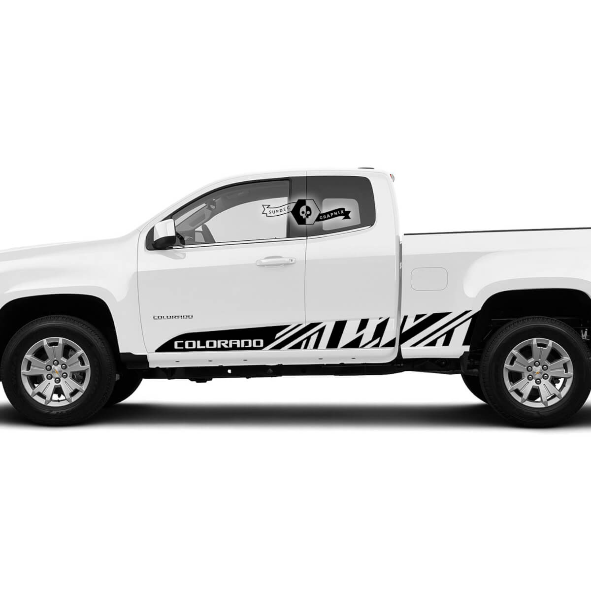 2x Nuevas puertas modernas de cama lateral Camiseta de vinilo gráfico gráfico 2022+ Chevy Colorado extendido
